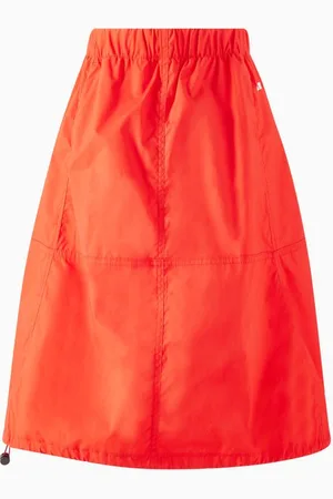 Msgm Logo-embroidered Maxi Skirt in Cotton-poplin