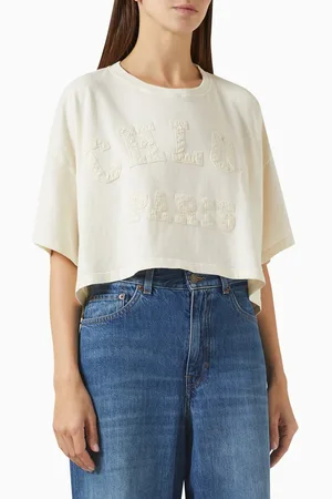 Chloé Logo Cropped T-shirt in Cotton