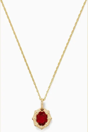 Bleue Burnham Mini Sapphire Bamboo Pendant Necklace in 9kt