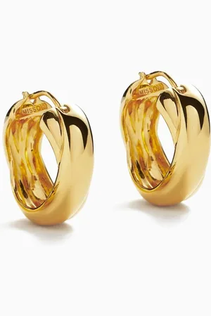 Missoma X Lucy Williams Chunky Entwine Hoop Earrings in 18kt -plated Brass