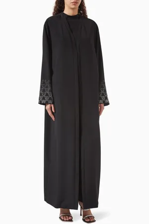 MCM Logo Embellished Abaya in Silk-blend