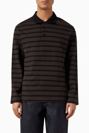 COS Striped Long-Sleeved Polo Shirt