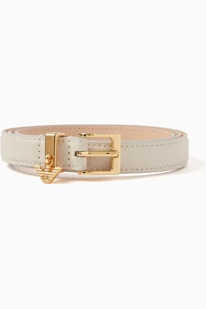 Emporio Armani Eagle Logo Belt in Deer-print Leather