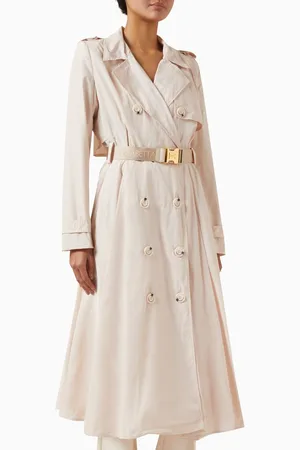 Elisabetta Franchi Belted Trench Coat in Nylon