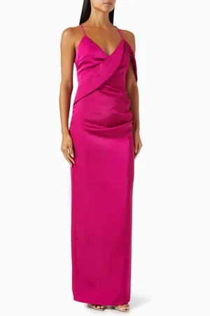 Elle Zeitoune Heather Draped-shoulder Maxi Dress