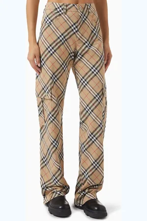 Burberry Check-print Cargo Pants in Cotton Twill