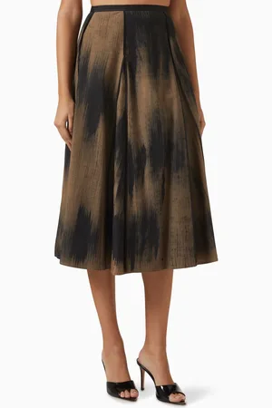 BODICE Block-print Midi Skirt in Cotton