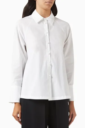 Emporio Armani Ruffle Back Shirt in Cotton