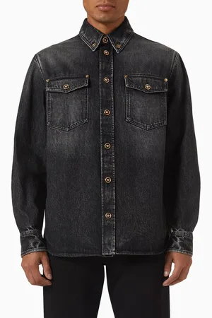 VERSACE Stone Wash Shirt in Denim