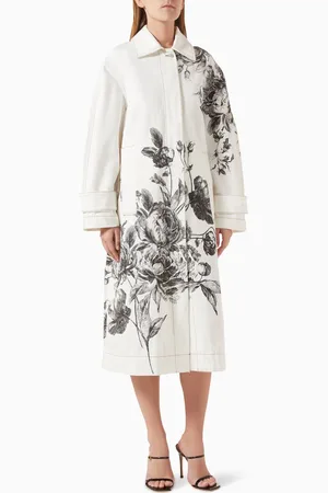 Erdem Oversized Collared Coat in Denim