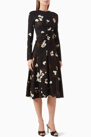 Erdem Draped Midi Dress in Viscose Blend