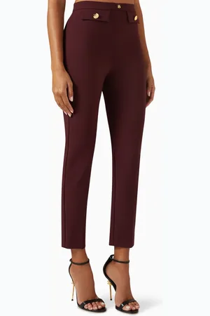 Elisabetta Franchi Tapered Pants in Stretch Crêpe
