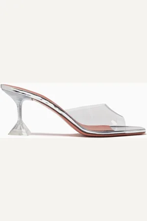 Amina Muaddi Lupita 70 Mule Sandals in PVC