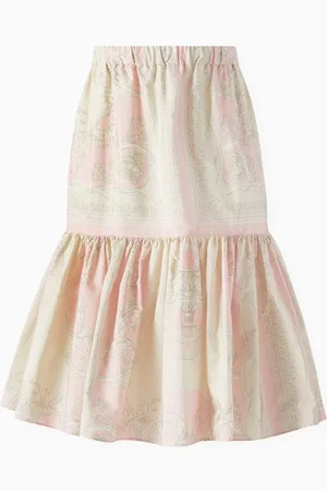 VERSACE Barocco-print Skirt in Poplin