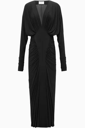 Saint Laurent Ruched Midi Dress in Stretch-jersey