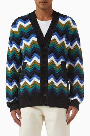 Missoni Chevron Cardigan in Cotton-blend Knit