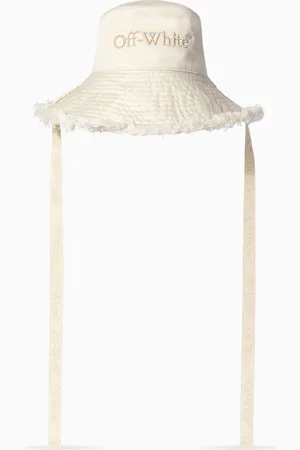 OFF-WHITE Logo Over Bucket Hat in Cotton Twill