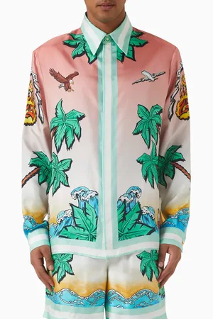Casablanca Tennis Club Shirt in Silk Twill