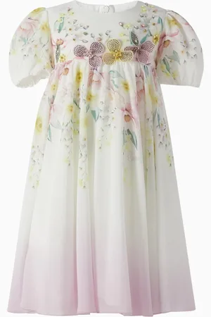 Eirene Bow Embellished Dress in Georgette