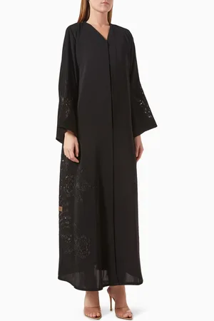 Rauaa official Rose Laser Bead Embellished Abaya