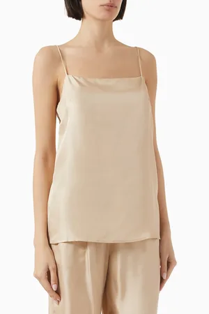 ASCENO Tulum Cami Top in Silk-twill