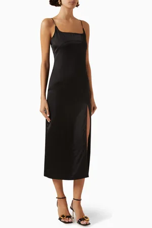 Jacquemus La Robe Notte Midi Dress in Stretch Satin