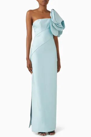Tuvanam Floral Applique Gown in Crystal Crepe