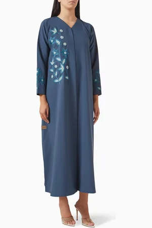 Rauaa official Laser-cut Floral Abaya in Crepe