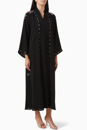 Rauaa official Bead-embellished Abaya in Chiffon
