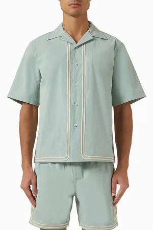 COMMAS Braided Camp Collar Shirt in Cotton