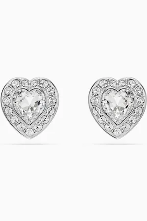 Swarovski X Ariana Grande Heart Earrings in Rhodium-plated Metal