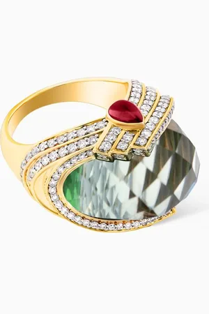 Damas Turban Green Amethyst & Diamond Ring in 18kt
