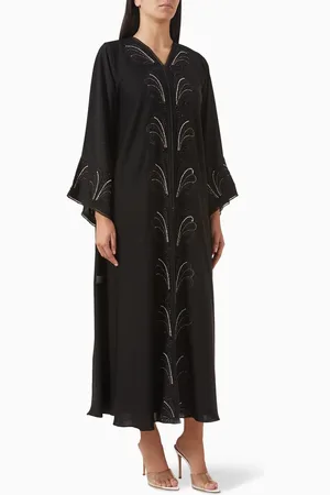 Rauaa official Butterfly Wings Cut-work Abaya in Nada