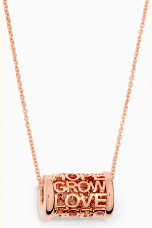 Damas Love, Hope, Grow Barrel Necklace in 14kt