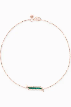 Damas Alif Mosaic Malachite & Diamond Bracelet in 18kt
