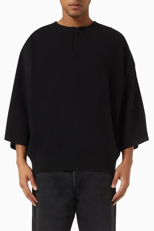FEAR OF GOD Henley T-shirt in Fine Knit