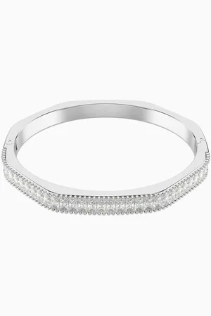 Swarovski Matrix Bangle in Rhodium-plated Metal