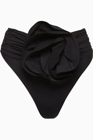 MAGDA BUTRYM Flower Appliqué Bikini Briefs in Stretch Nylon