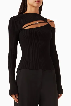 Mach & Mach Georgie Cut-out Top in Viscose Blend