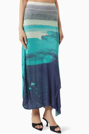 PH5 Hoya Lake-print Midi Skirt