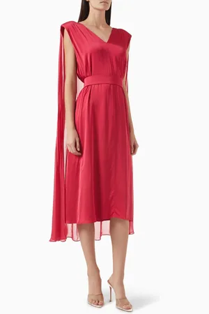 Karl Lagerfeld Ceremony Cape Midi Dress in Viscose-satin