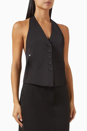 Helmut Lang Halter Vest in Fluid Twill