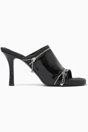 Burberry Zip 85 Peep Sandals in Calskin