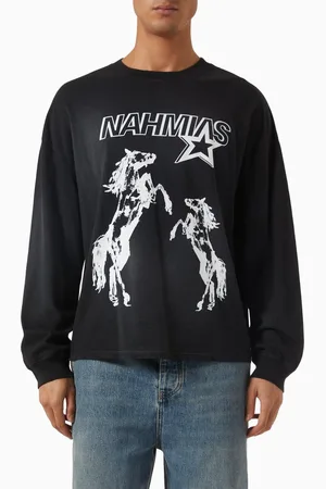 Nahmias Logo Horses T-shirt in Cotton