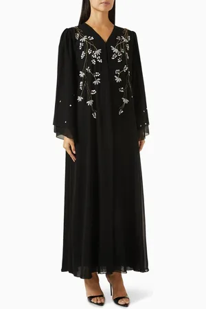 Rauaa official Bead-embellished Abaya in Chiffon