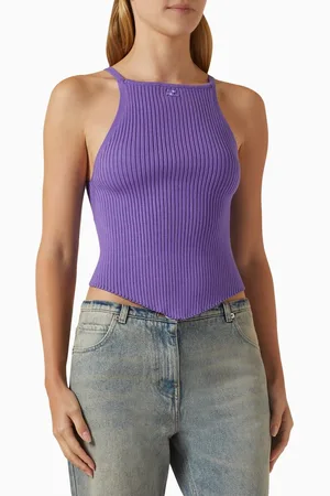 Courrèges Pointy Tank Top in Ribbed Knit