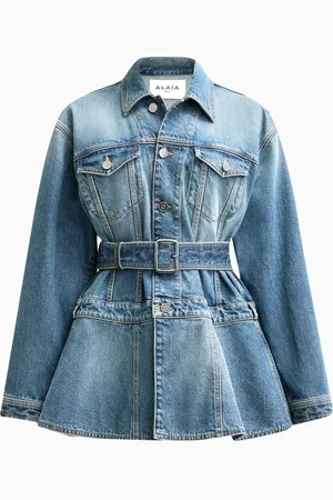 Alaïa Vintage Peplum Jacket in Denim