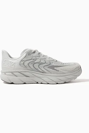 Hoka One One Clifton LS Sneakers in Pebbled Leather & Suede