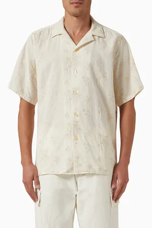 Foret Peer Flower Shirt in Cotton-jacquard