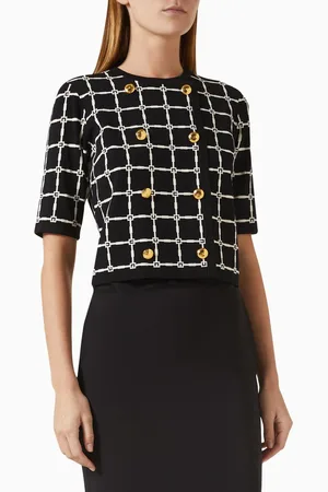 Elisabetta Franchi Logo Cardigan in Jacquard
